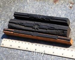 Letterpress wooden printing blocks ornaments Art Nouveau Deco wood line lines