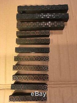 Lot 11 Pc Wood Printing Letterpress Printers Block Ornamental