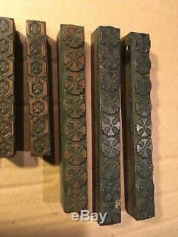 Lot 11 Pc Wood Printing Letterpress Printers Block Ornamental