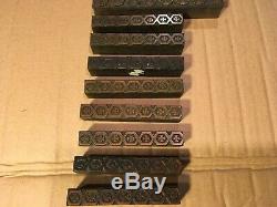 Lot 11 Pc Wood Printing Letterpress Printers Block Ornamental