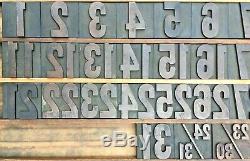 Lot 33 Vintage Wood Letterpress Print Type Block Number Complete Calendar 2 3/4