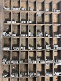 Lot 340+ Letterpress Type Metal Printing Block Antique 3/8 Alphabet & Numbers