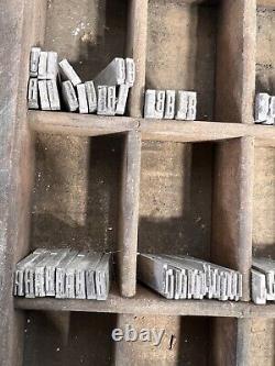 Lot 340+ Letterpress Type Metal Printing Block Antique 3/8 Alphabet & Numbers