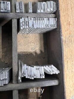 Lot 340+ Letterpress Type Metal Printing Block Antique 3/8 Alphabet & Numbers