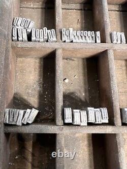 Lot 340+ Letterpress Type Metal Printing Block Antique 3/8 Alphabet & Numbers