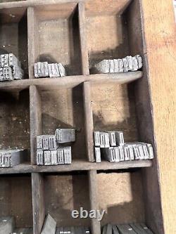 Lot 340+ Letterpress Type Metal Printing Block Antique 3/8 Alphabet & Numbers