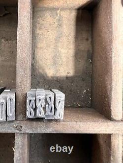 Lot 340+ Letterpress Type Metal Printing Block Antique 3/8 Alphabet & Numbers