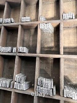 Lot 340+ Letterpress Type Metal Printing Block Antique 3/8 Alphabet & Numbers