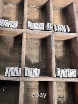 Lot 340+ Letterpress Type Metal Printing Block Antique 3/8 Alphabet & Numbers