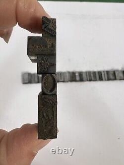 Lot 60+ Letterpress Type Metal Printing Block Antique Animal Moon Star Yin Yang