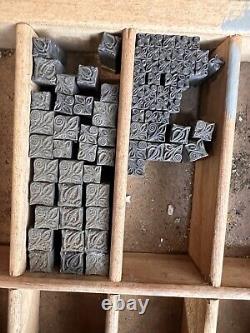 Lot 70+ Letterpress Type Metal Printing Block Antique Floral Whimsical Swirl