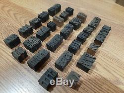 Lot 94 Antique 1 Wood Type Printing Blocks Alphabet Letterpress Letters Typeset