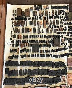 Lot Of 956! Vintage Printer Blocks, Copper, Steel, Wood, Letters, Logos