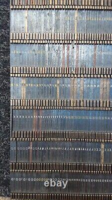 Lot Vintage Linotype Matrix Machine Letters Numbers Symbol Printing Letter Press