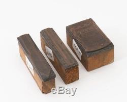 Lot of 12 Vintage Hardware Store Copper Block Wood Stamp Letterpress Tools