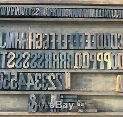 Lot of 186 Vintage Wood Letterpress Print Type Block Alphabet Letters Numbers