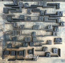 Lot of 46 Unique Rare Vintage Wood 3/4 Letterpress Print Type Block Letters