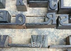 Lot of 46 Unique Rare Vintage Wood 3/4 Letterpress Print Type Block Letters