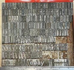 Lot of 60pt letterpress lead type 227 pieces unknown font exactly as shown