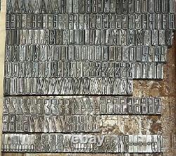 Lot of 60pt letterpress lead type 227 pieces unknown font exactly as shown