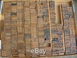 Lot of 697 Wood Letterpress Print Type Block Alphabet Letter Numbers Punctuation