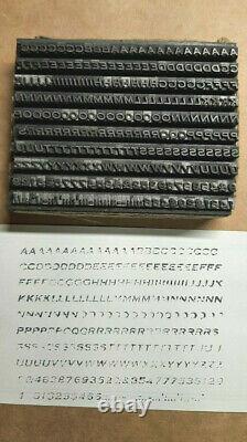 Metal Letterpress Typeset 12 pt Complete Upper Case/Numbers/Punctuation-272 Pcs+