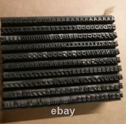 Metal Letterpress Typeset 12 pt Complete Upper Case/Numbers/Punctuation-272 Pcs+