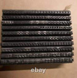 Metal Letterpress Typeset 12 pt Complete Upper Case/Numbers/Punctuation-272 Pcs+