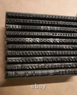 Metal Letterpress Typeset 12 pt Complete Upper Case/Numbers/Punctuation-272 Pcs+