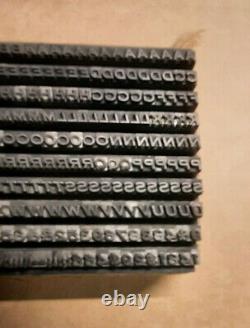 Metal Letterpress Typeset 12 pt Complete Upper Case/Numbers/Punctuation-272 Pcs+