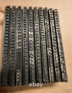 Metal Letterpress Typeset 12 pt Complete Upper Case/Numbers/Punctuation-272 Pcs+