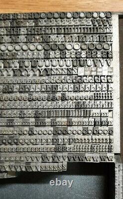 Metal Letterpress Typeset 14 pt Upper/Lower Case/Numbers/Punctuation-700 Pcs+