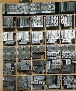 Metal Type Press LETTERS/CAPS & LC + NUMBERS/SYMBOLS Kwikprint Kingsley HUGE LOT