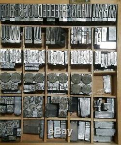 Metal Type Press LETTERS/CAPS & LC + NUMBERS/SYMBOLS Kwikprint Kingsley HUGE LOT