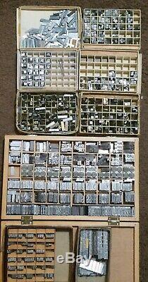 Metal Type Press LETTERS/CAPS & LC + NUMBERS/SYMBOLS Kwikprint Kingsley HUGE LOT