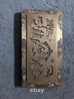 Metal and Wood Nativity Printing Press Letterpress Ad Block Religious Plate
