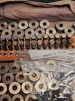 Metal press stamp kit, vintage
