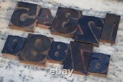Mixed numbers 0-9 letterpress wood printing blocks wood type number vintage
