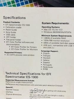 NEW IN BOX, PCS STILL SEALED EFI ES-1000 Spectrophotometer Color Profiler Suite