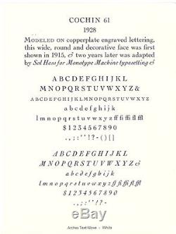 New Letterpress Type- 12pt. Cochin Italic
