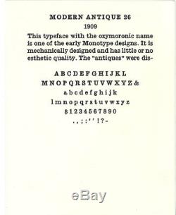 New Letterpress Type 12pt. Modern Antique 26
