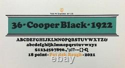 New Letterpress Type 18 point Cooper Black