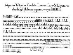 New Letterpress Type- 24 Point Nicolas Cochin, complete font