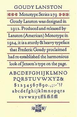 New Letterpress Type- 24pt. Goudy Lanston Capitals