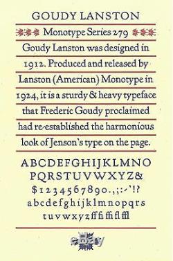 New Letterpress Type- 24pt. Goudy Lanston lower case