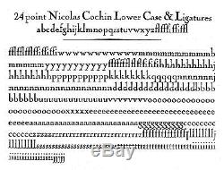 New Letterpress Type. 24pt. Nicolas Cochin Lower Case font