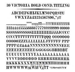 New letterpress type-30 pt. Victoria Bold Condensed Titling