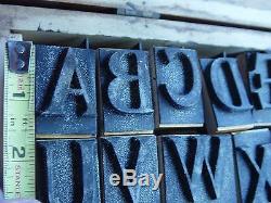 Old Alphabet Letter Set Wooden Printing Blocks Stamp Type Upper Lower A-Z Case