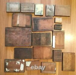 Old Vtg Antique Frame Border Trim Letter Press Ink Cut Block Printing Lot Of 19