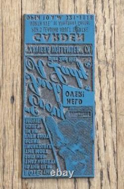 PRINTING BLOCKS Type Plates Etched Engraved Vintage Metal Molds Advertising